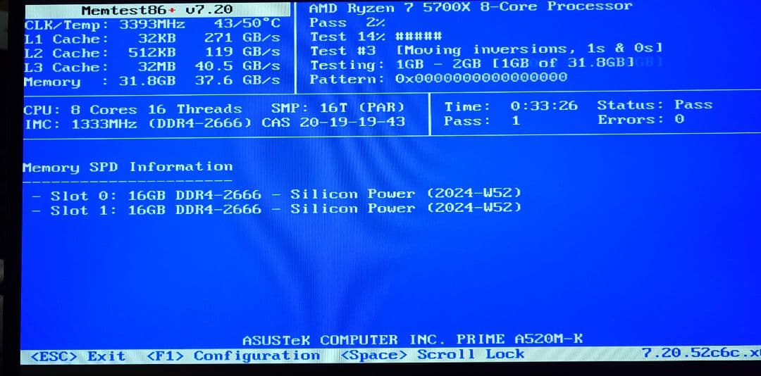 SP DDR4 メモリ 2666MHz 16GB ×2 32GB 【動作確認済】