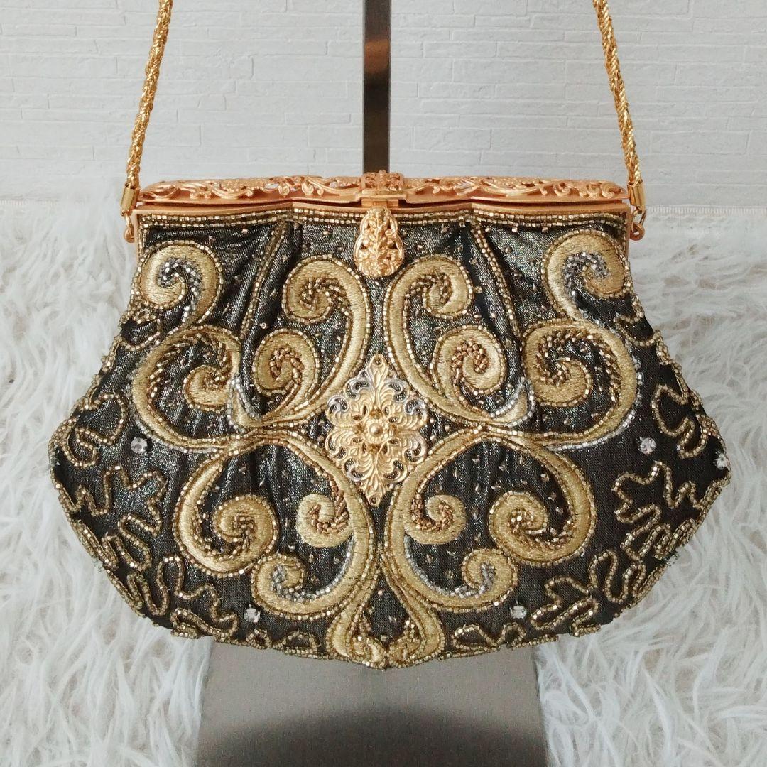 極美品❉ 花井幸子 YUKIKO HANAI パーティーバッグ ビーズ 刺繍