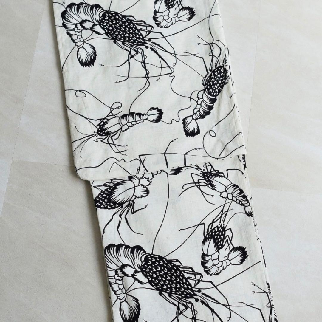 伊勢海老　浴衣　レトロ　黒　ニコアンティーク