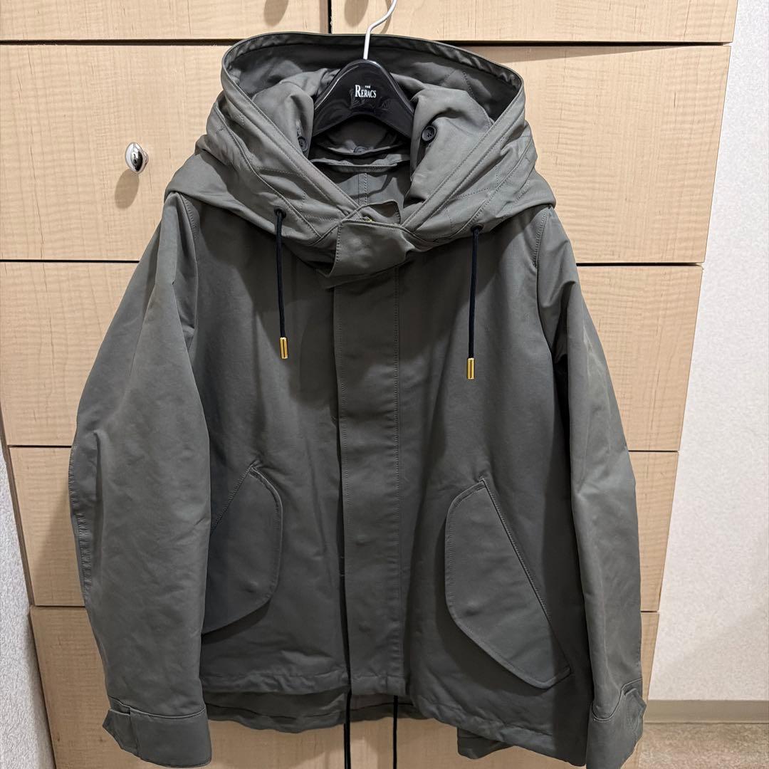 THE RERACS ザ リラクス グレー ショート モッズコート カーキ