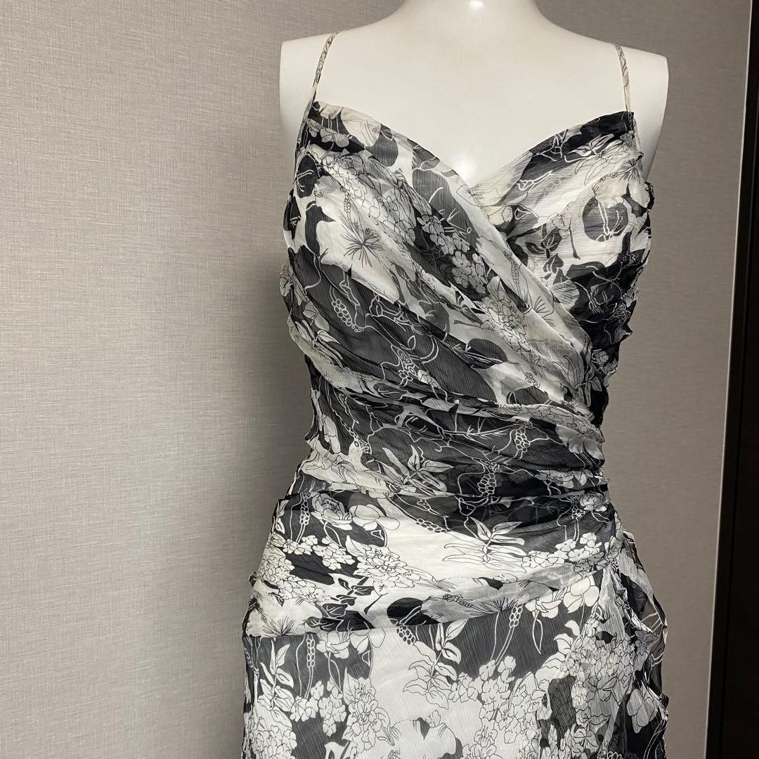 最高級 シルク 100% ジュネビビアン ロングドレス 花柄 マーメイド 演奏会