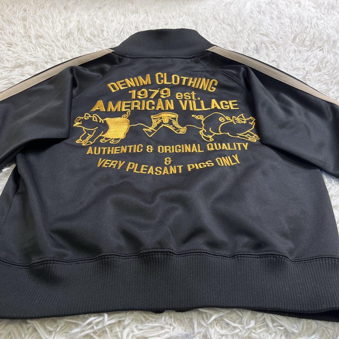 【美品】スタジオ　タルチザン　トラックジャケット　ナイロン　刺繍　ゴールド　S