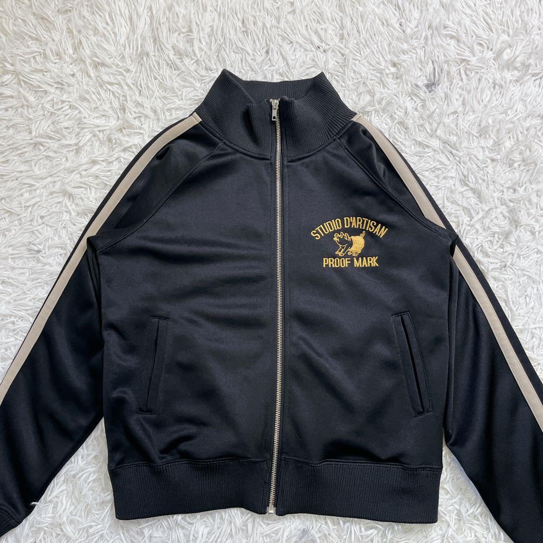 【美品】スタジオ　タルチザン　トラックジャケット　ナイロン　刺繍　ゴールド　S