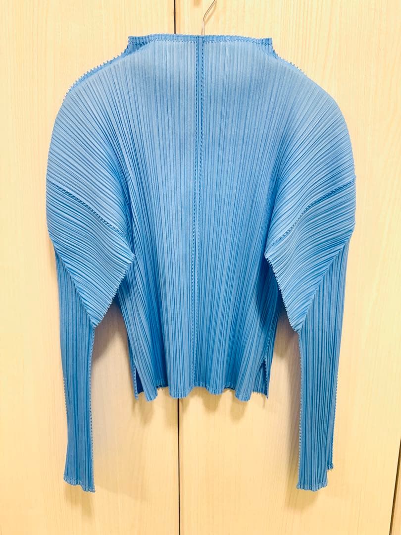 PLEATS PLEASE ブルー プリーツ長袖トップス