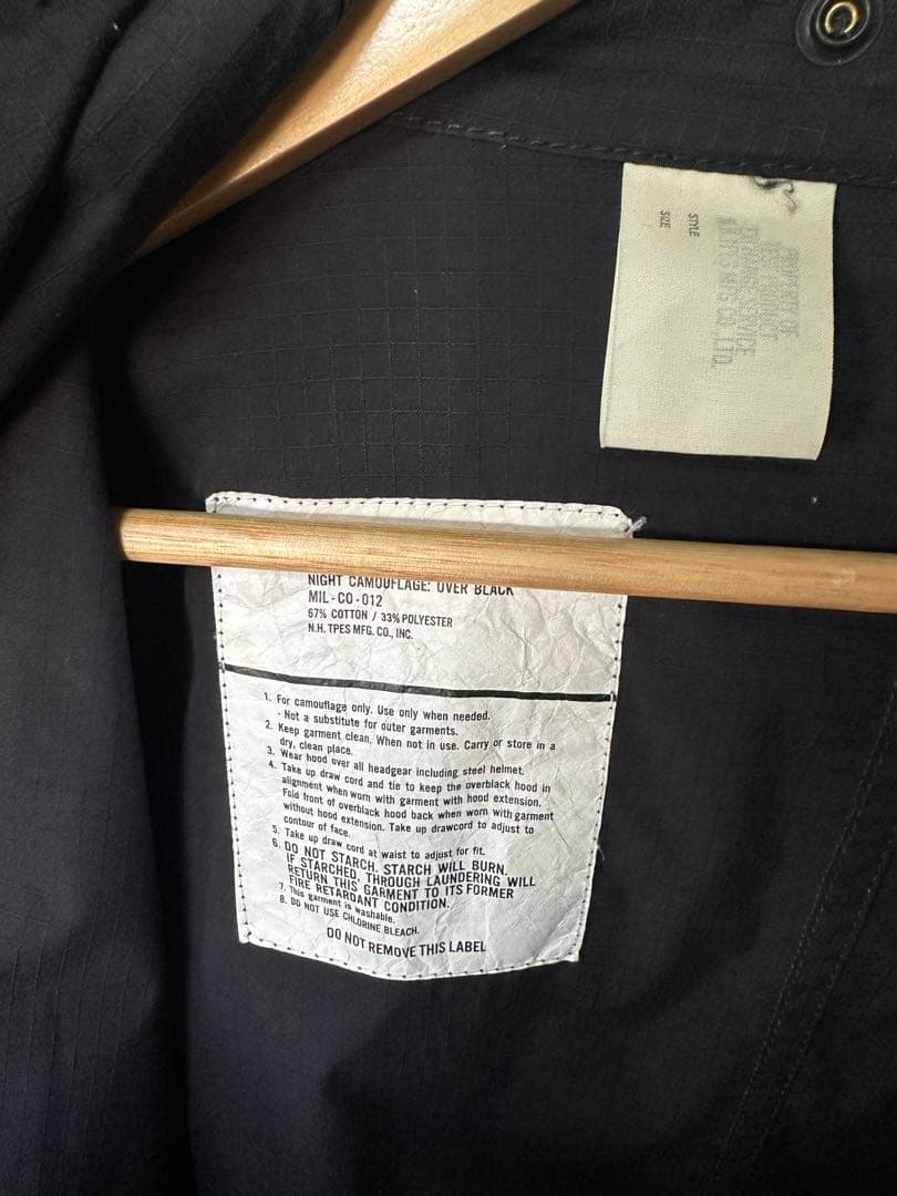 ブラックモッズコート フード付き