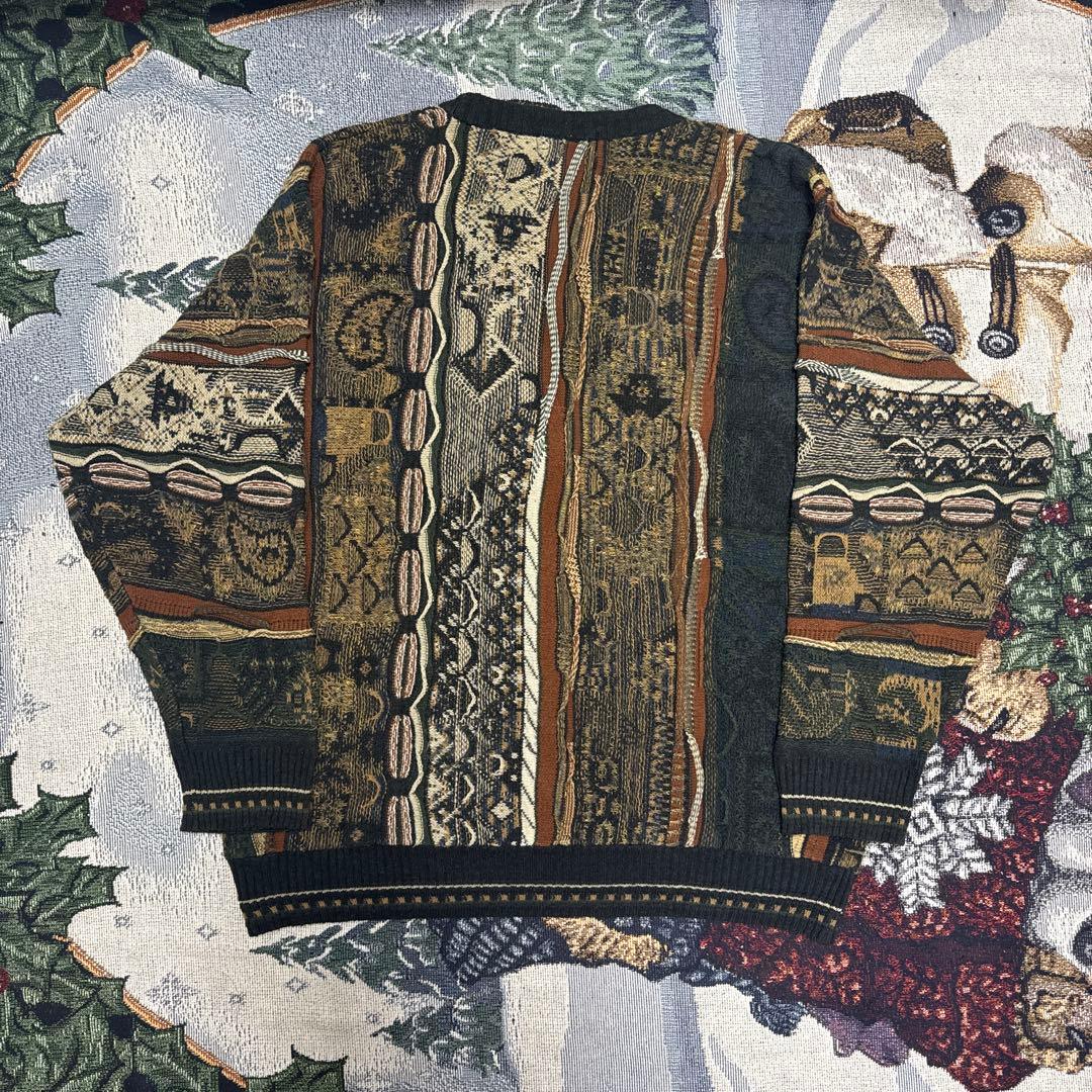 90s 古着 MURANO 3Dニット XLサイズ