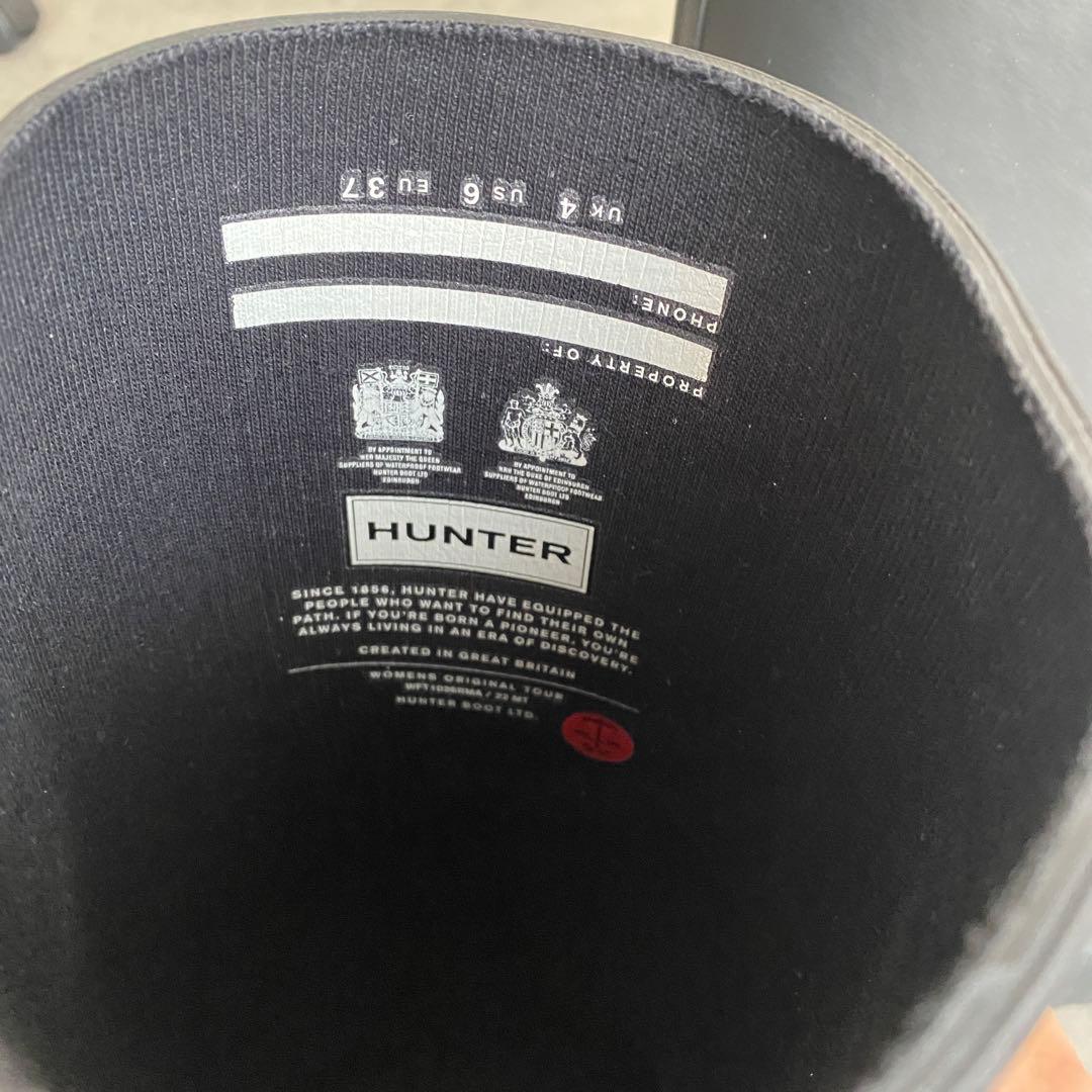 【未使用級✨】 HUNTER レインブーツ レディース ブラック 23cm