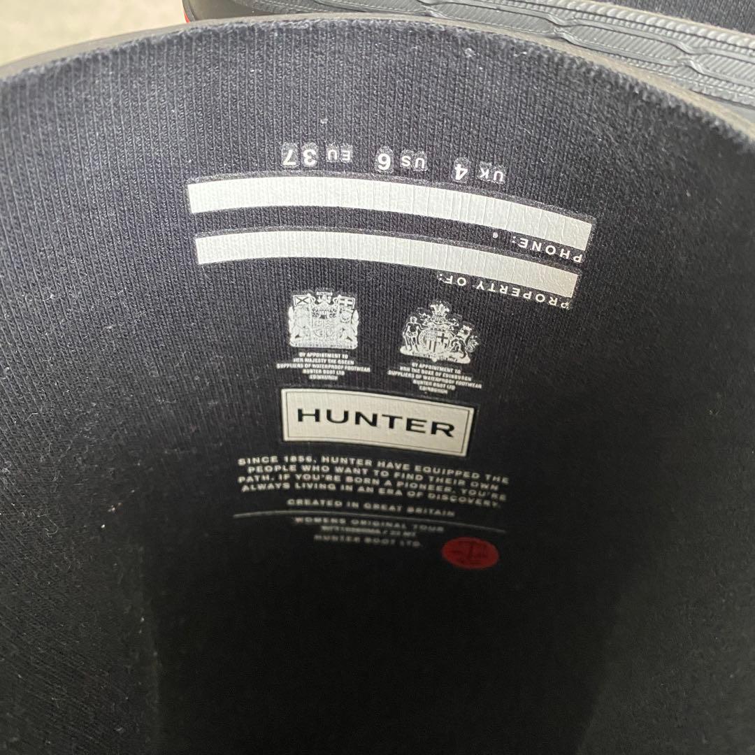 【未使用級✨】 HUNTER レインブーツ レディース ブラック 23cm