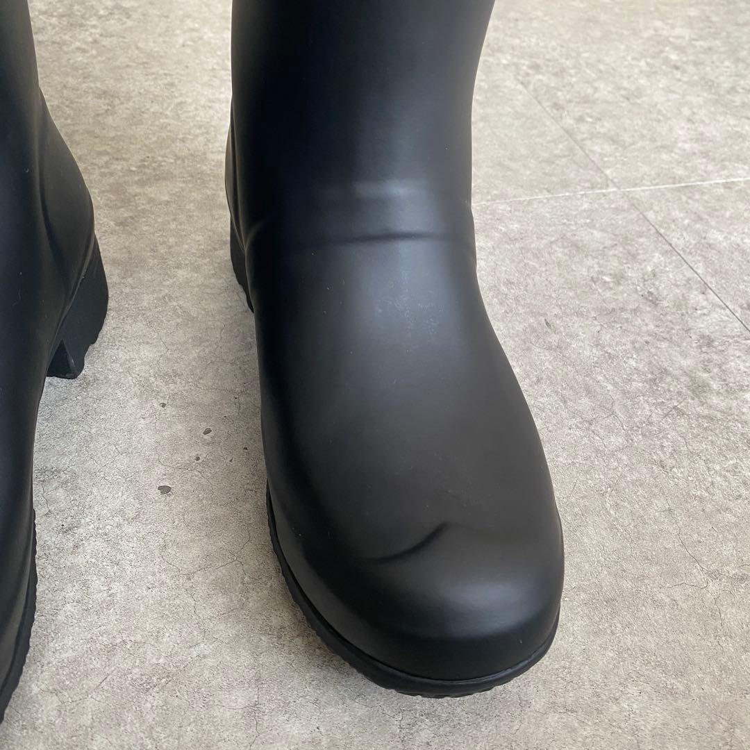 【未使用級✨】 HUNTER レインブーツ レディース ブラック 23cm