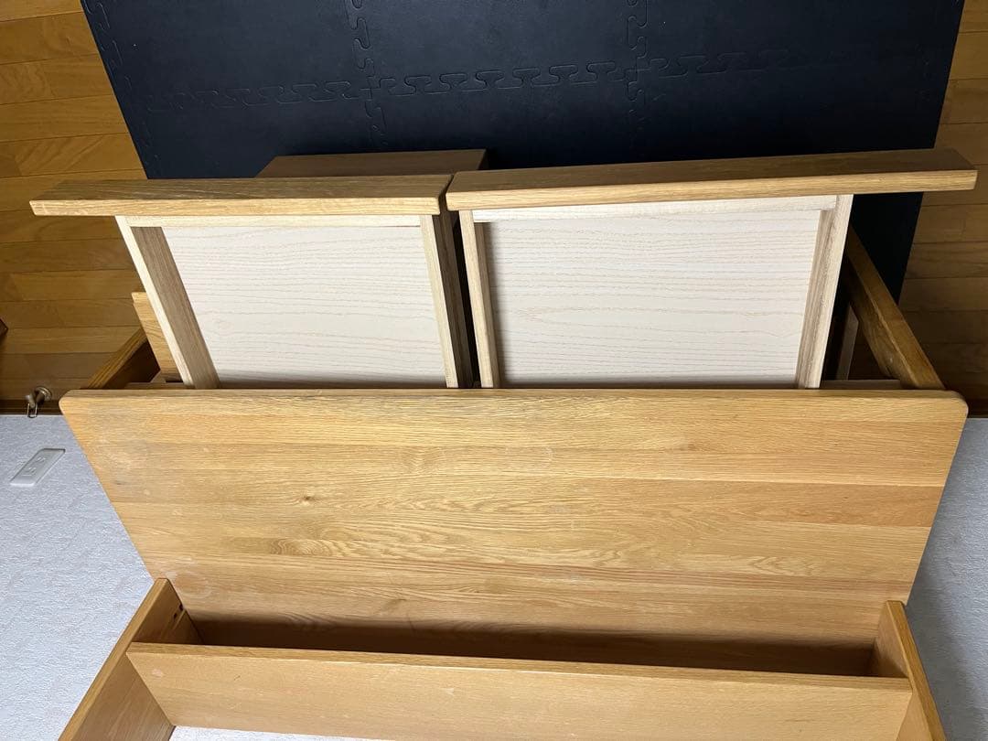 【直接引取り限定】無印　学習机机4点セット（デスク、キャビネット、上置き、椅子）