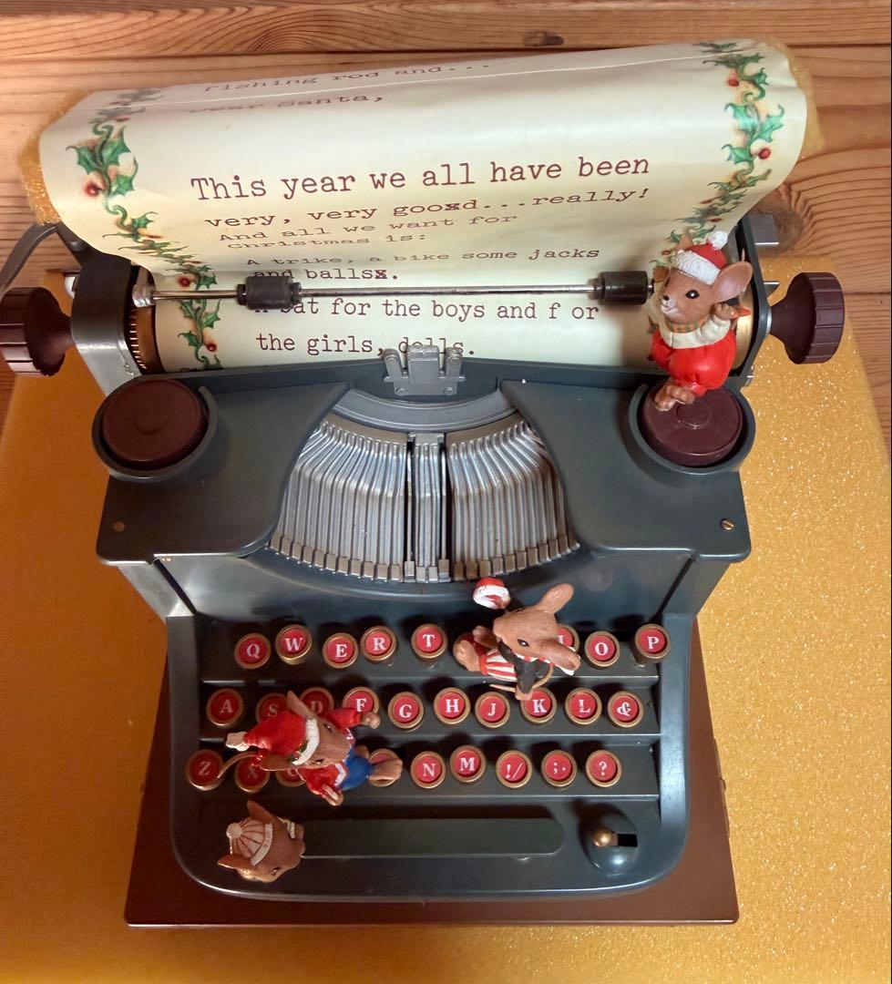 ENESCO クリスマス オルゴール タイプライター 1989年製 箱・説明書付