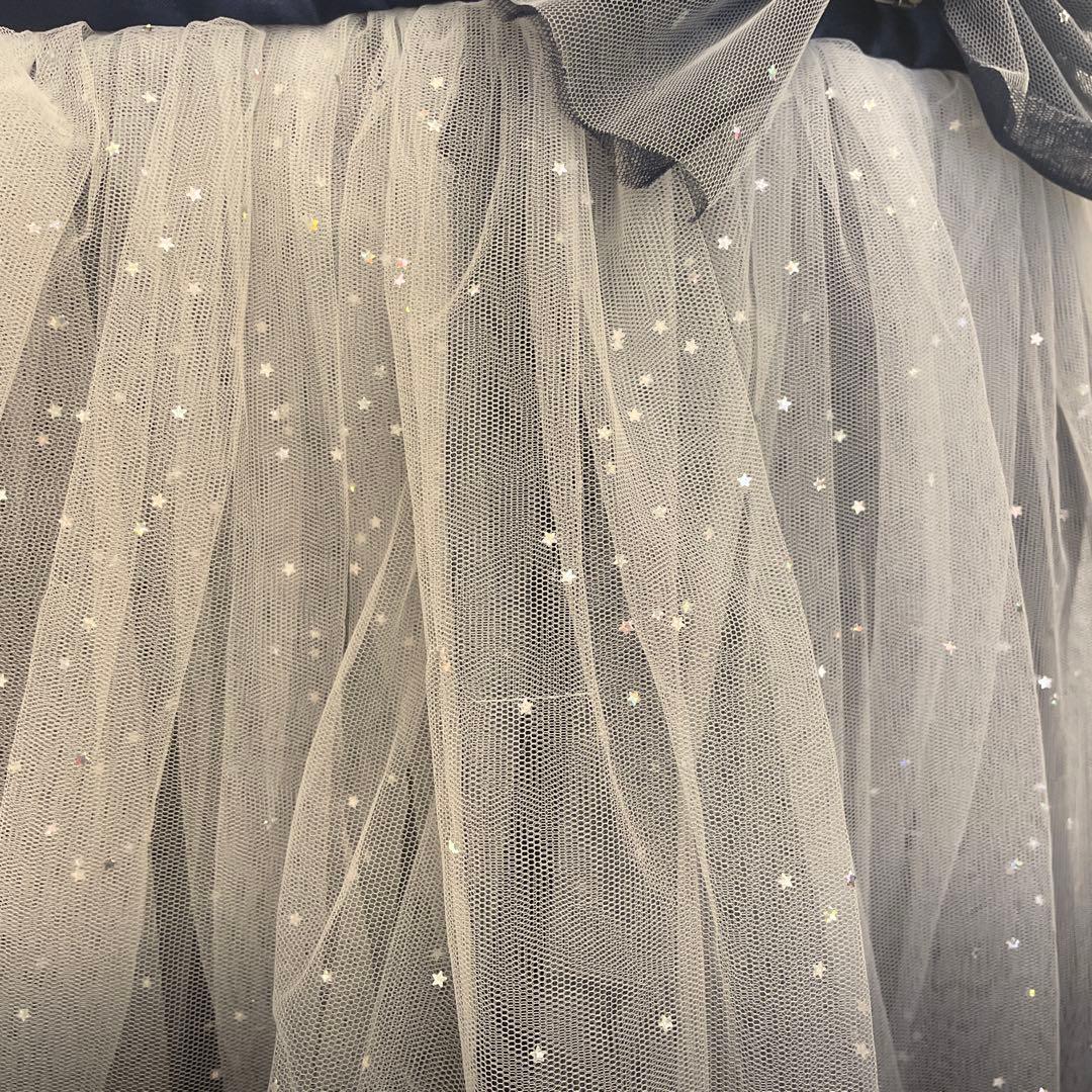 DORESSCO ドレスコ　グレイネイビーシルバースターロングドレス140