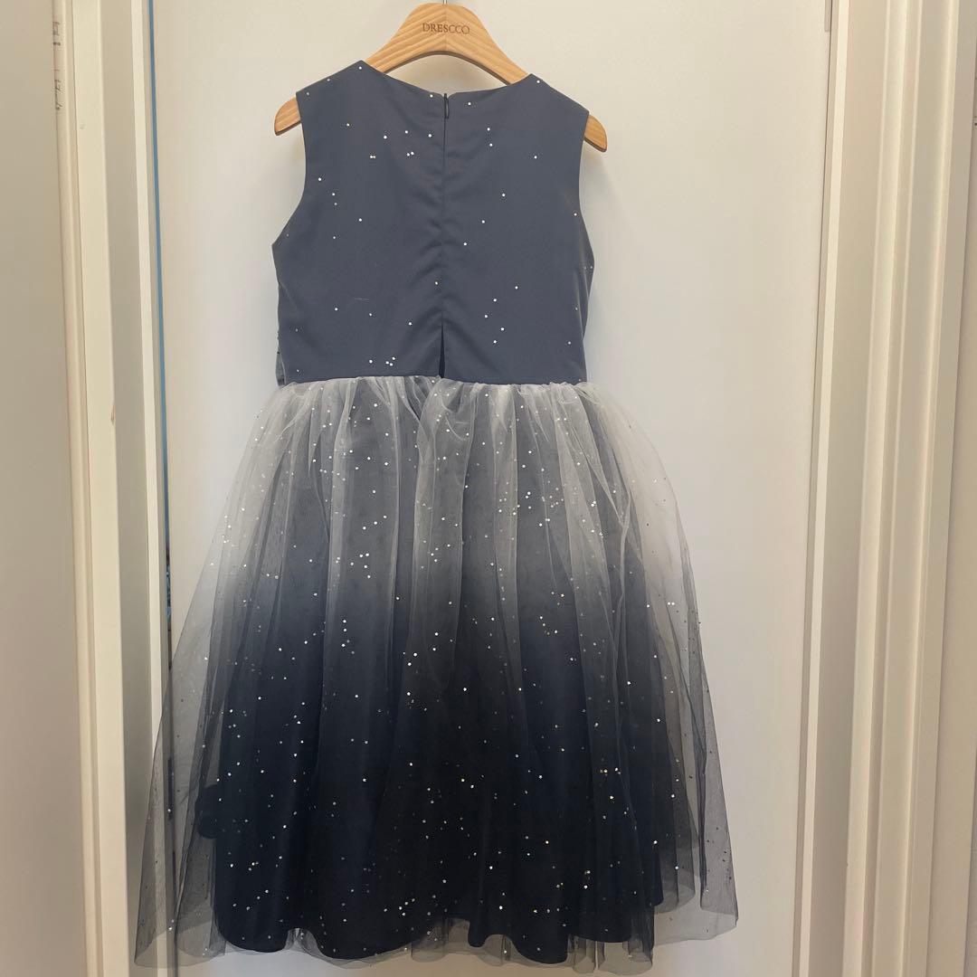 DORESSCO ドレスコ　グレイネイビーシルバースターロングドレス140