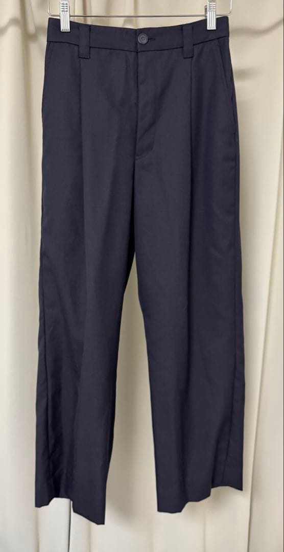 【MAISON SPECIAL】　ウールワンタックワイドパンツ　チャコルグレー