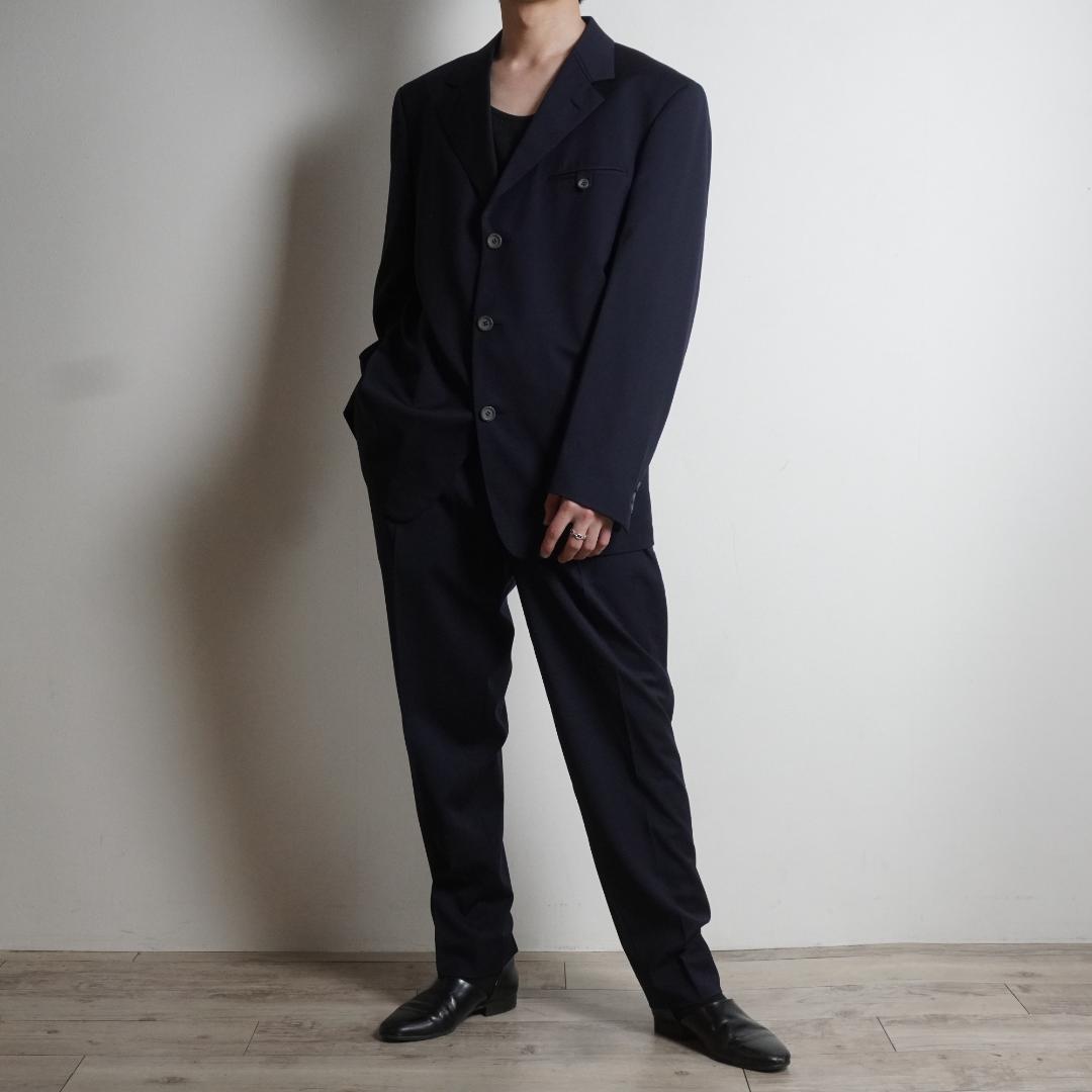 GIANNI VERSACE シングルセットアップスーツ ネイビー/UW350
