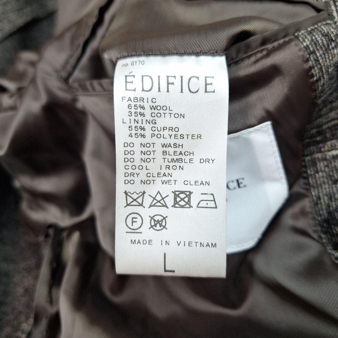 エディフィス　トラベルスーツ　セットアップ　グレンチェック　L