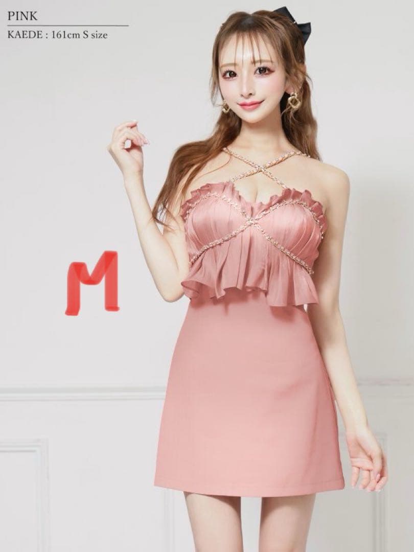 angelr ベアトップクロスショルダー 3wayフリルフレアミニドレス