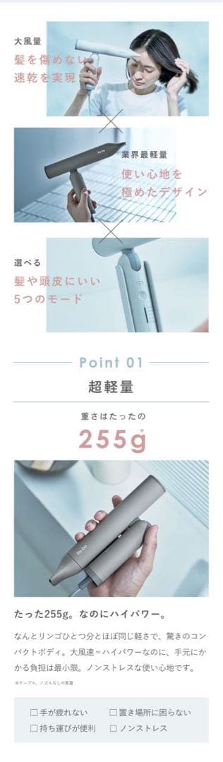 Re-De Hairdry ヘアドライヤー 255g 定価23000円