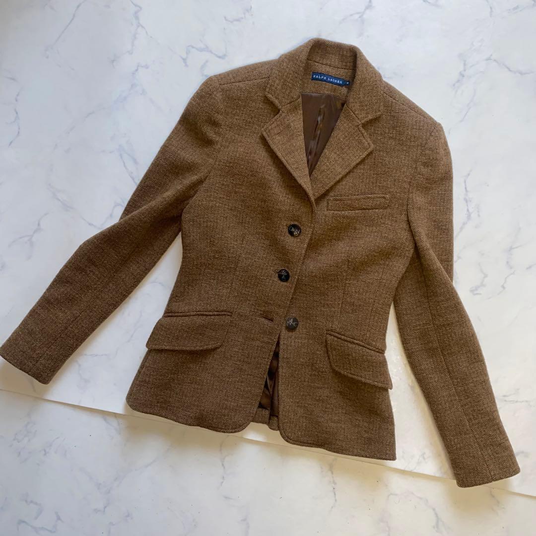 RALPH LAUREN 美品　S位　ツイード　ヘリンボーン　保温性　高級感◎
