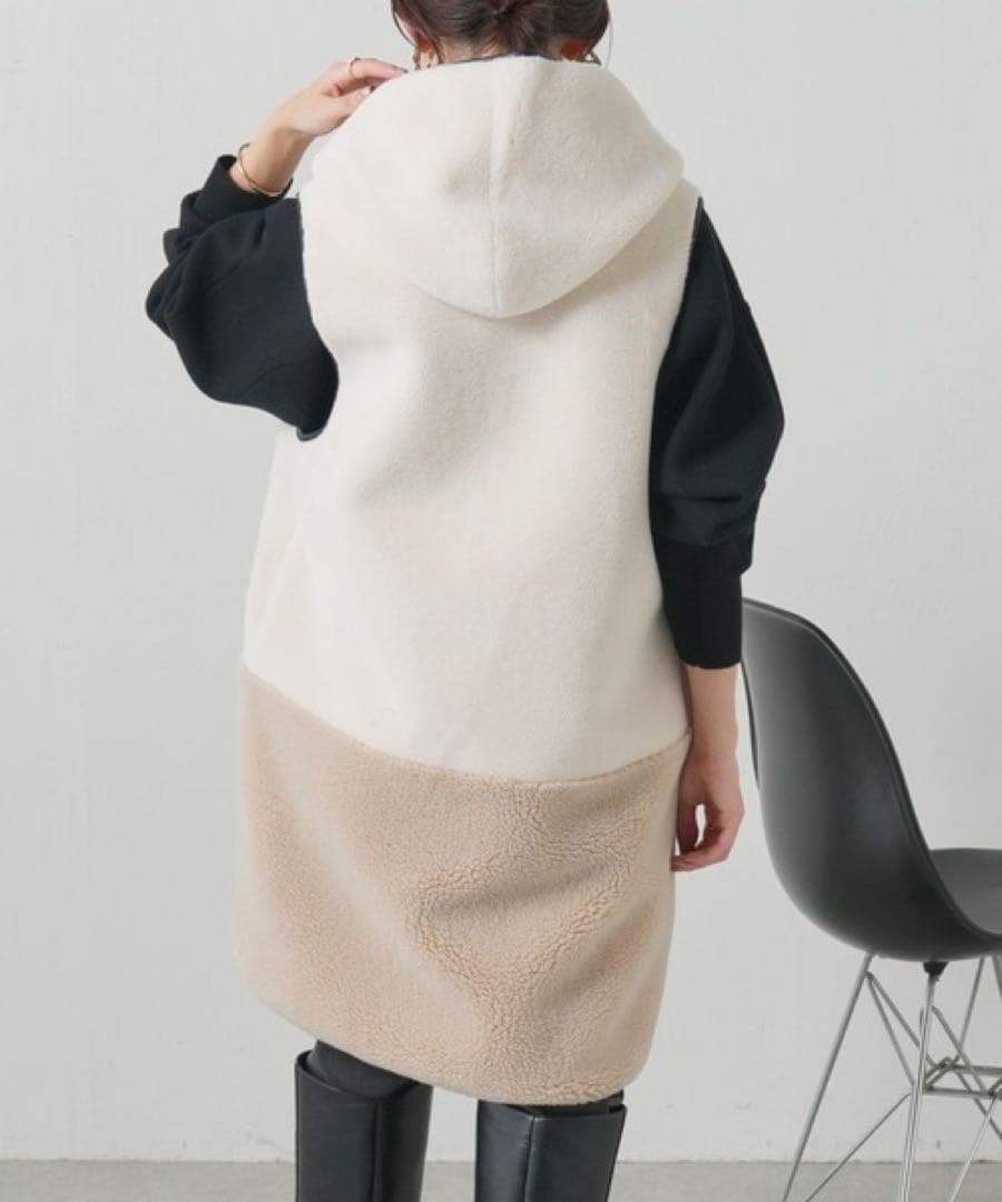 RISLEY 2WAYボアベストバイカラー　一度着　定価¥18,480 リズレー