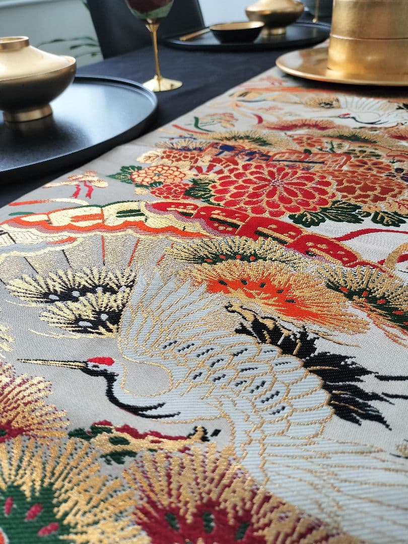 A836豪華刺繍‼️花嫁衣装帯‼️テーブルランナー1ｍ79cm