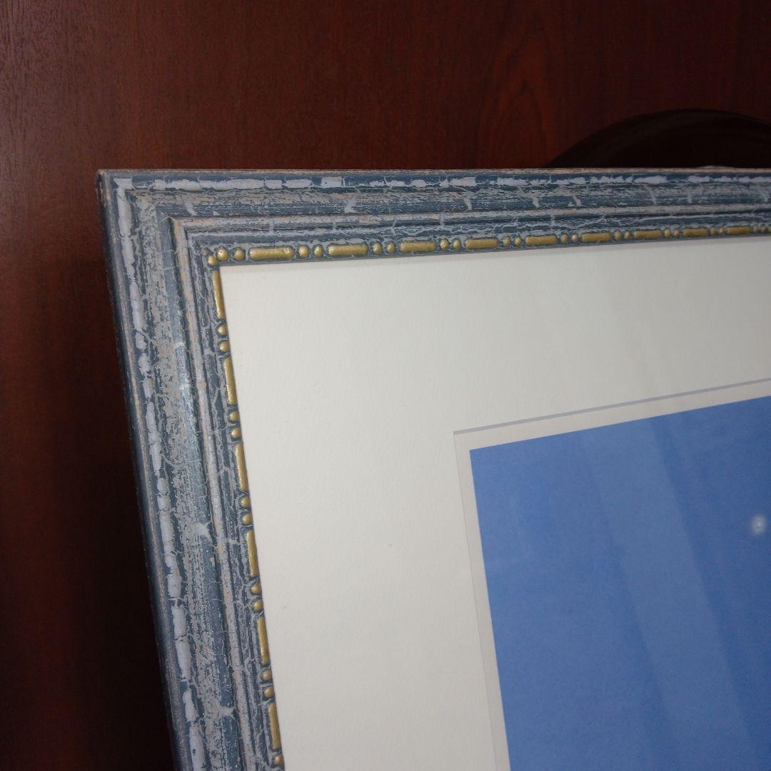 【美品】松浦敬文 　「水辺の城」　シルクスクリーン 版画　リトグラフ　特注額装