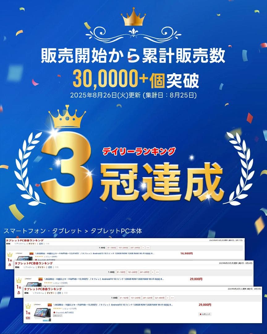 Android 15 タブレット 10インチ 12GB RAM