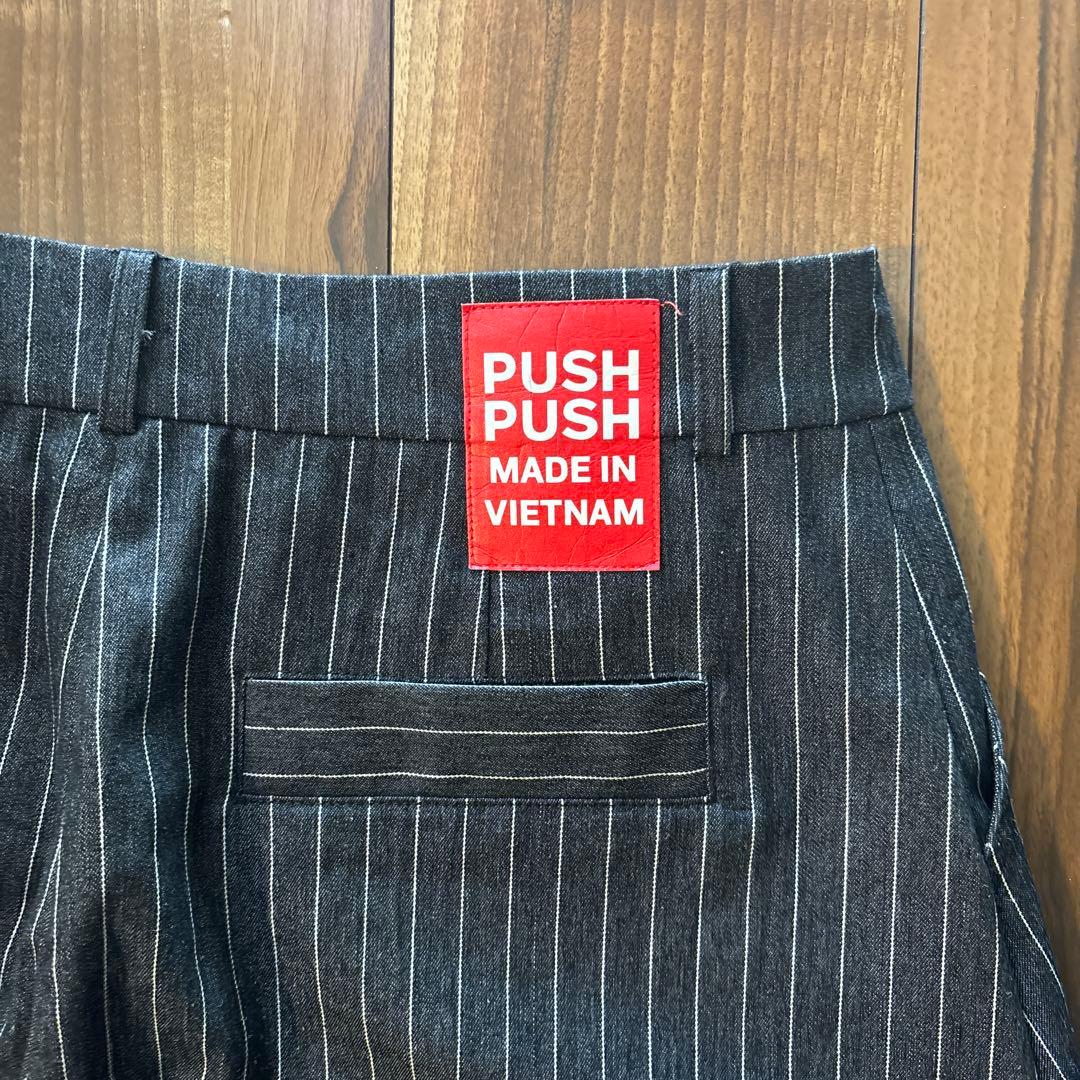 PUSH PUSH スラックス ストライプ ベトナム製 ワイドパンツ