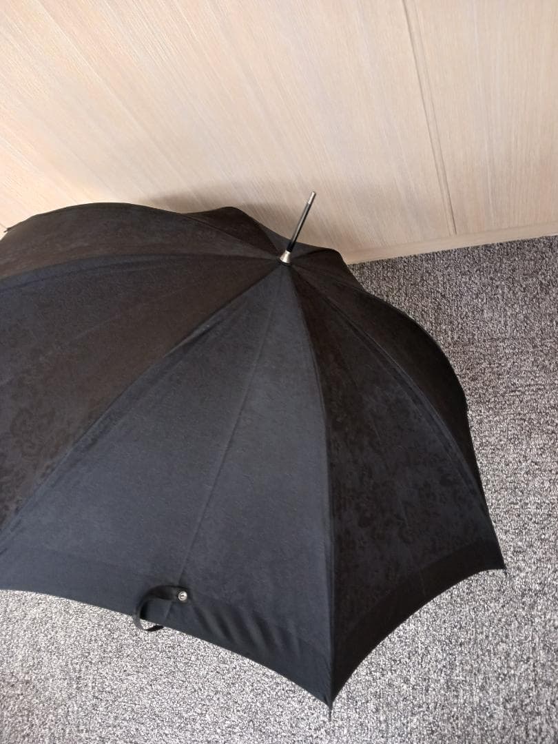 〔値下げ‼〕銀座和光　WAKO長傘　婦人用　持ち手皮　金の飾り付き 未使用　黒