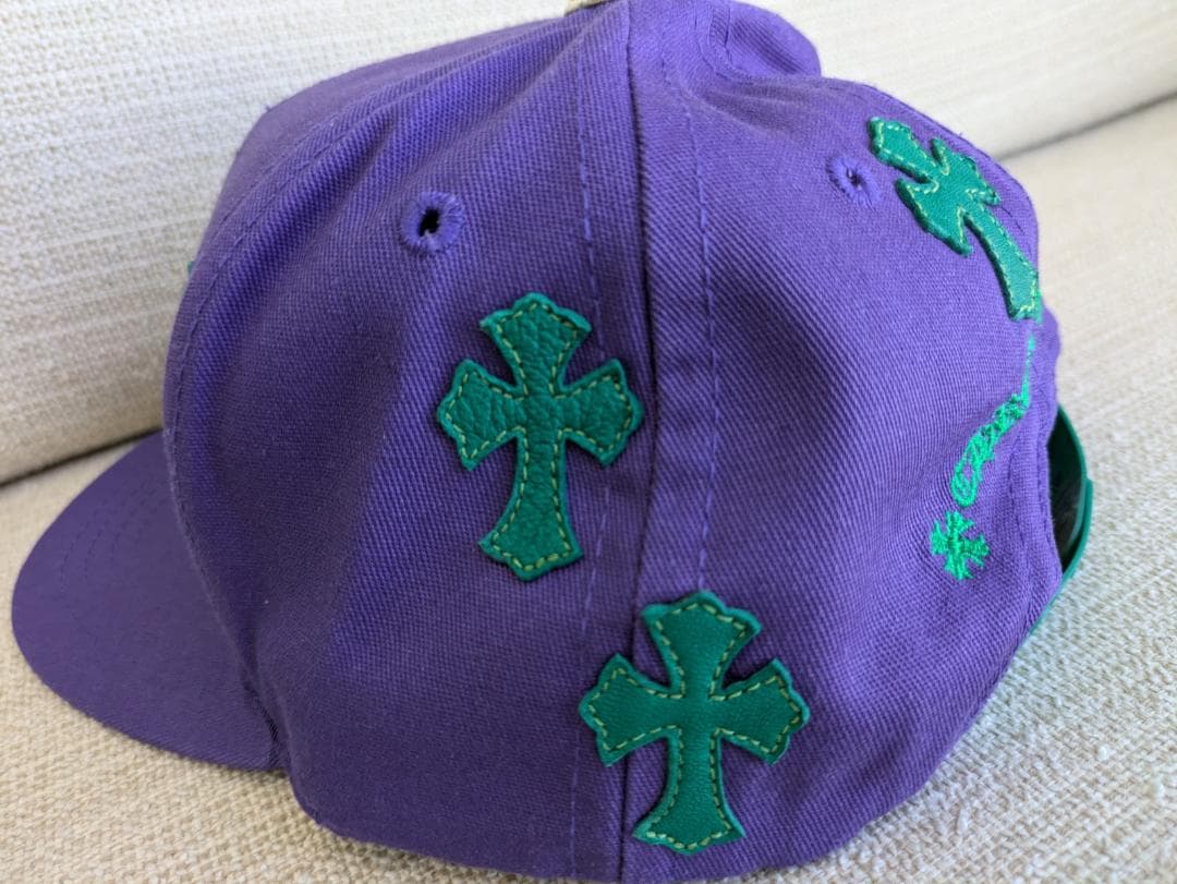 クロムハーツ クロスパッチ キャップ パープル グリーン CHロゴ