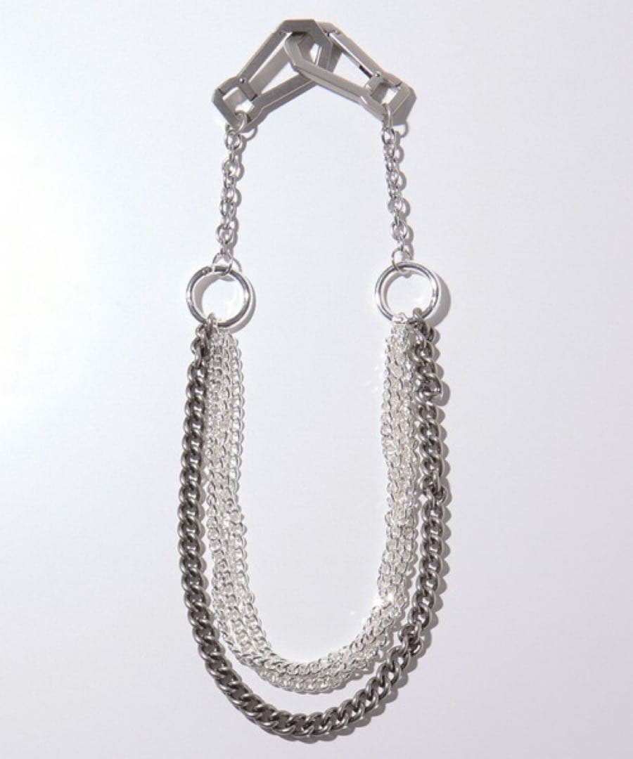 grancy グランシー　カラビナデザインレイヤリングウォレットチェーン