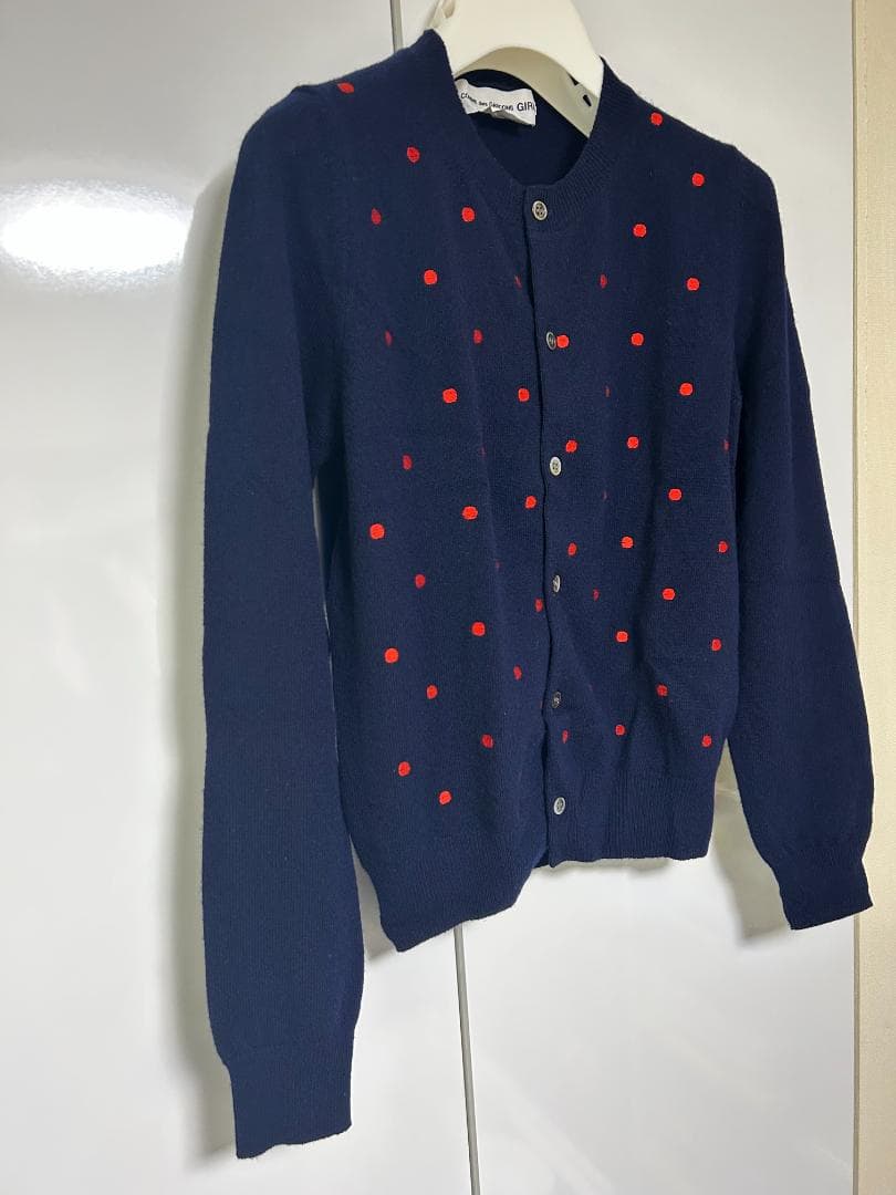 コムデギャルソンガール★レディース★カーディガン（ネイビー✕赤の水玉）
