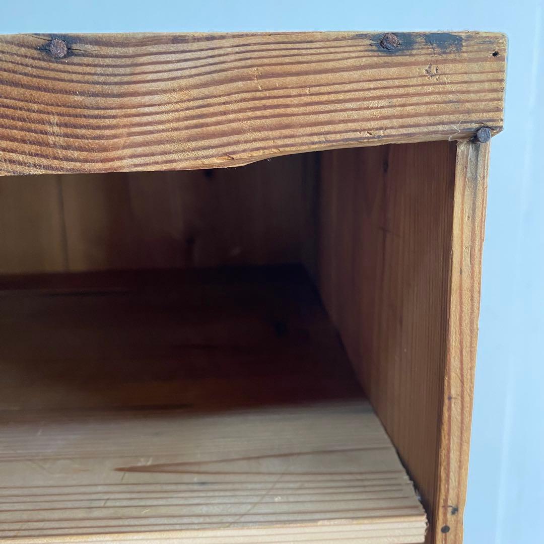 アンティーク 仕切り棚 チェスト 食器棚 書類棚 無垢材 無塗装 z859