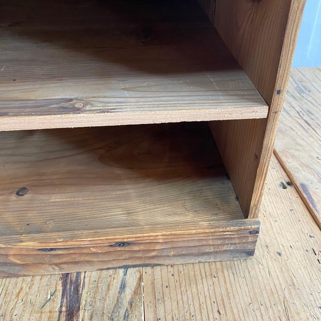 アンティーク 仕切り棚 チェスト 食器棚 書類棚 無垢材 無塗装 z859