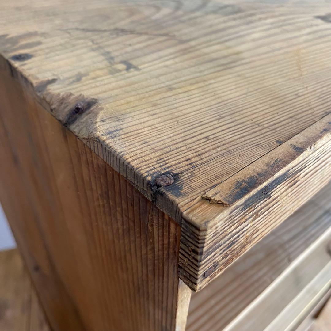 アンティーク 仕切り棚 チェスト 食器棚 書類棚 無垢材 無塗装 z859