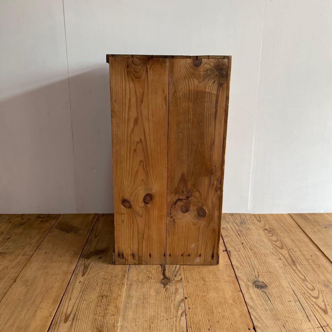 アンティーク 仕切り棚 チェスト 食器棚 書類棚 無垢材 無塗装 z859