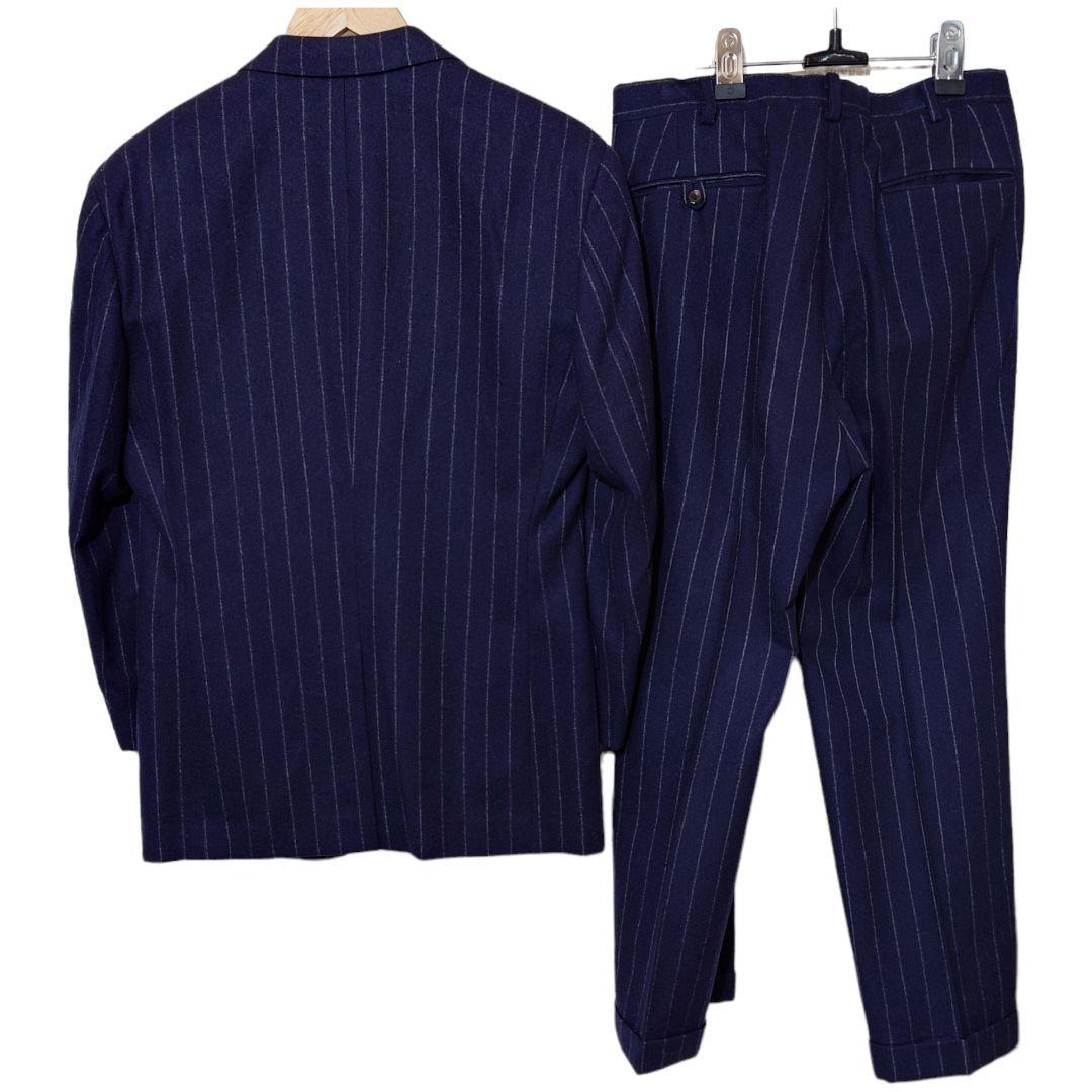 80s ポロラルフローレン　ストライプ　スーツ　セットアップ　古着　POLO
