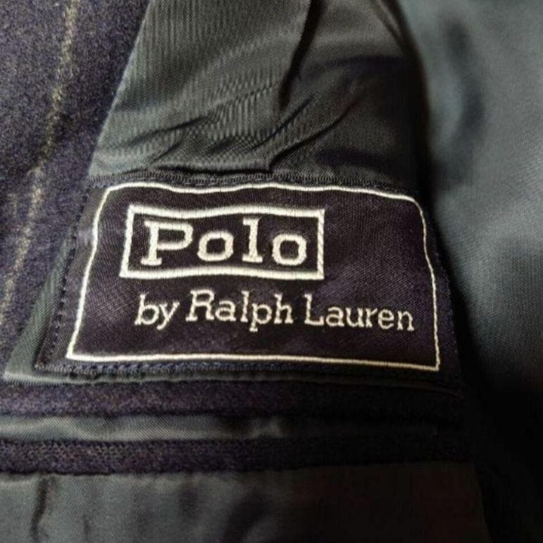 80s ポロラルフローレン　ストライプ　スーツ　セットアップ　古着　POLO