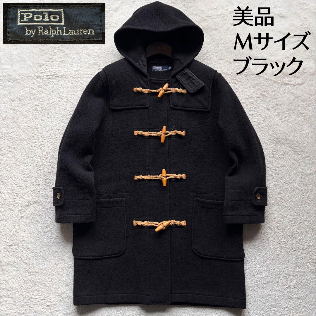 【90s 美品】ポロバイラルフローレン ダッフルコート ウール ブラック M