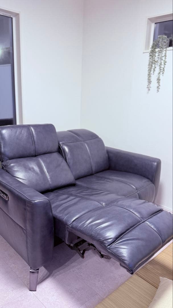 2人掛け電動ソファ/ダークブルー