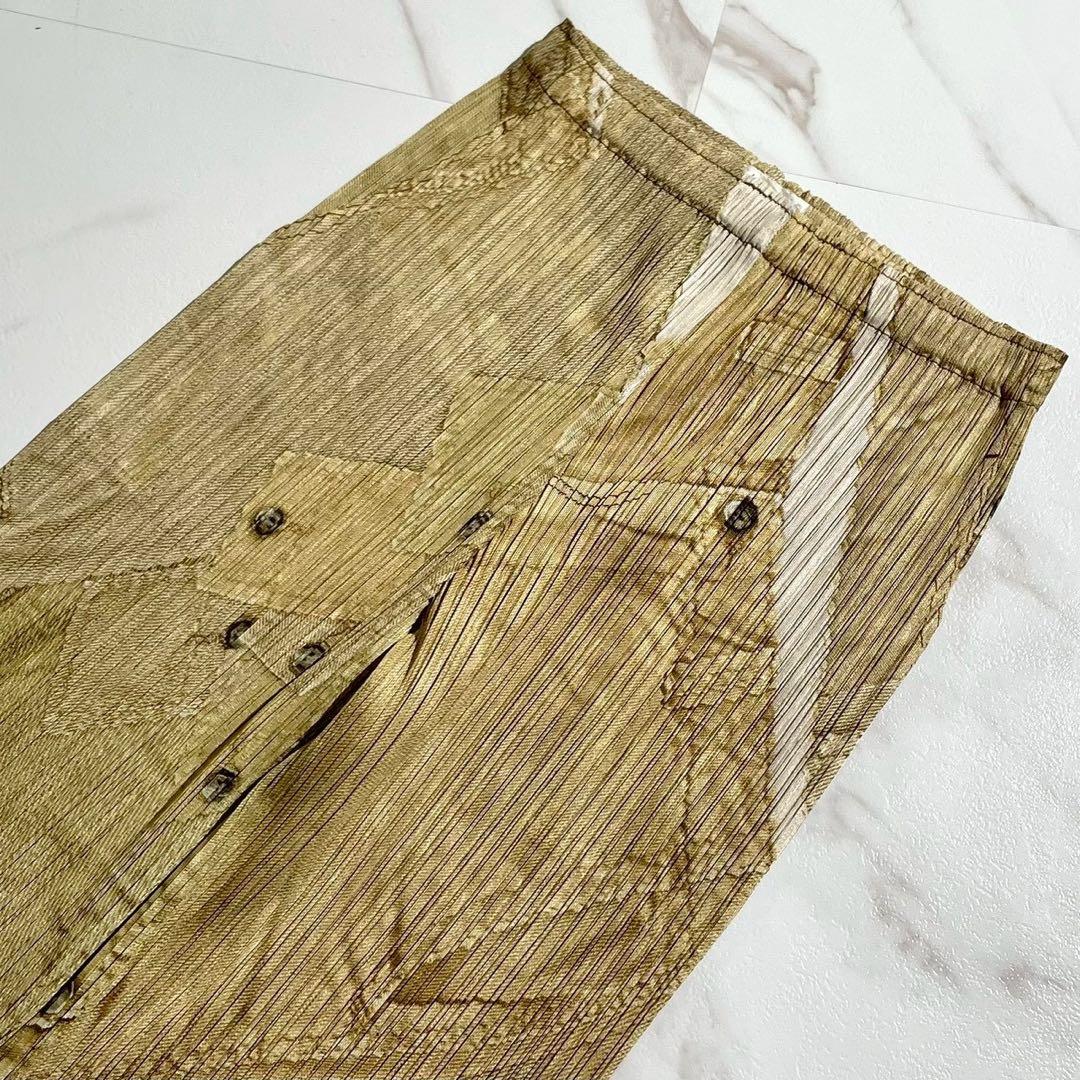 美品✨ PLEATS PLEASE 転写デニム ボトムプリント プリーツパンツ