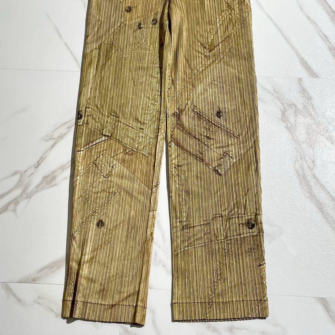 美品✨ PLEATS PLEASE 転写デニム ボトムプリント プリーツパンツ