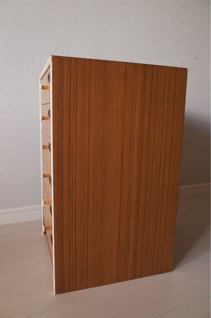 昭和レトロ　小引き出し　6段　スモールチェスト　アンティーク家具　文具収納　木目