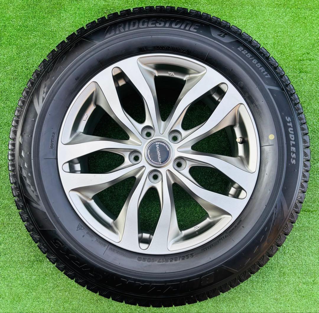 超美品ブリヂストン バルミナ アルミホイール 17インチ ブリザック タイヤ付き
