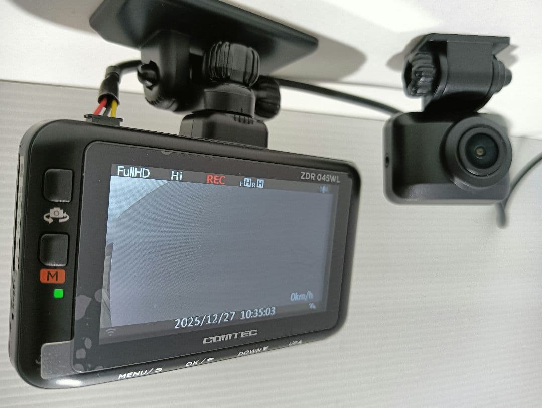 869【作動確認済】コムテックZDR045WL 前後2カメラGPS搭載 ドラレコ