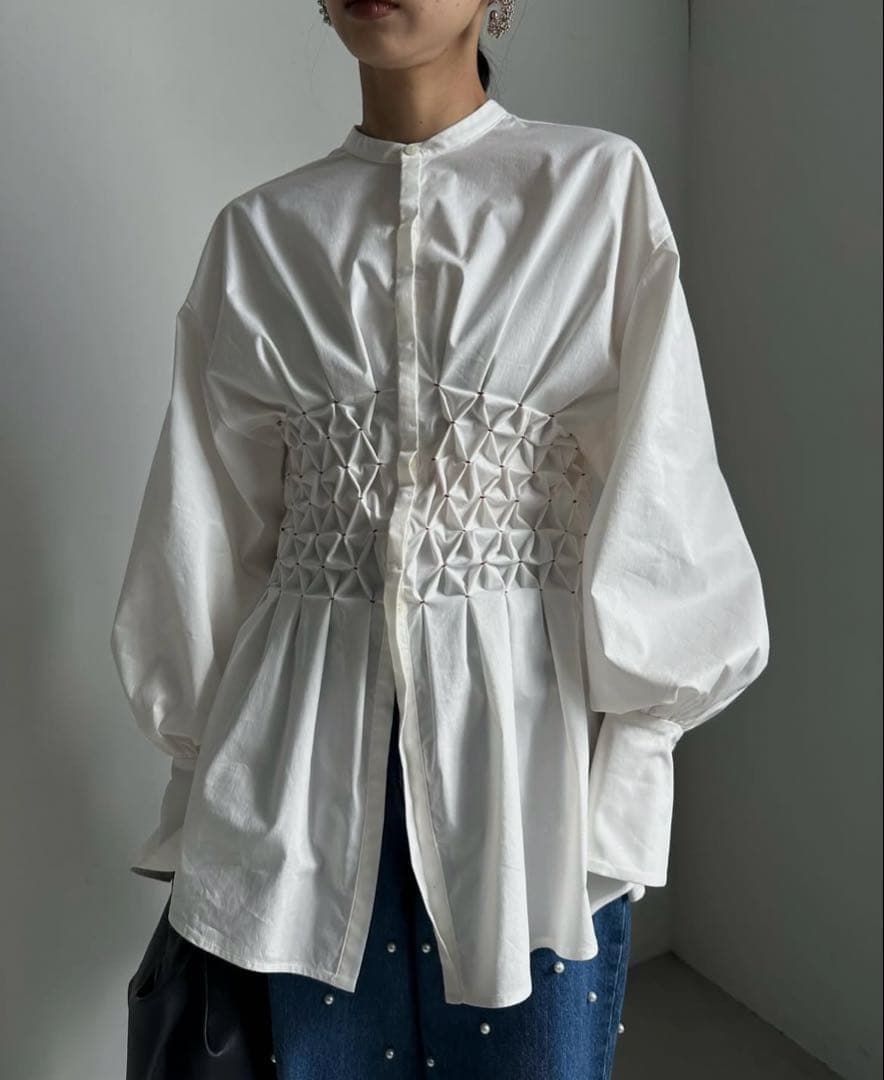 トップス BLOOM SHIRRING SHIRT ameri vintage