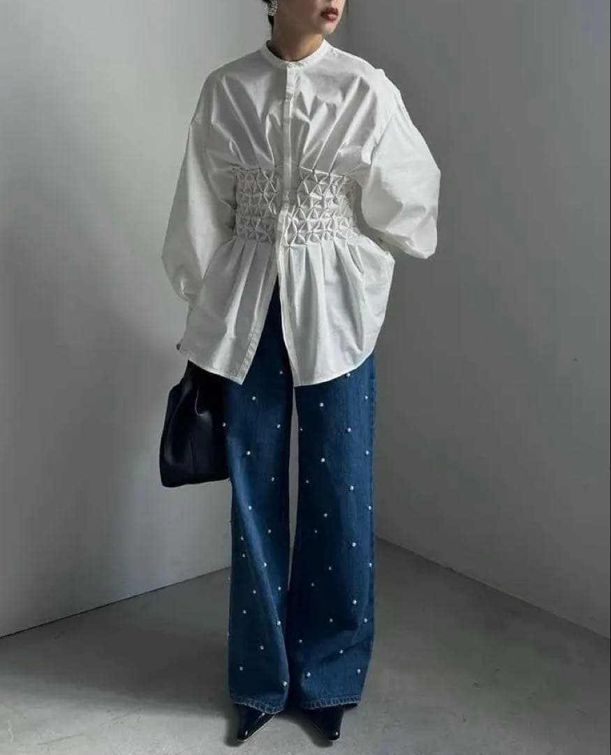 トップス BLOOM SHIRRING SHIRT ameri vintage