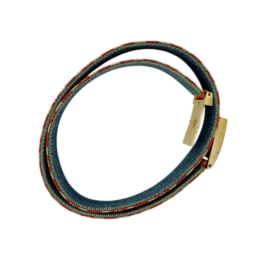 良品✨ シャネル ココマーク ロゴ ベルト キャンバス レッド