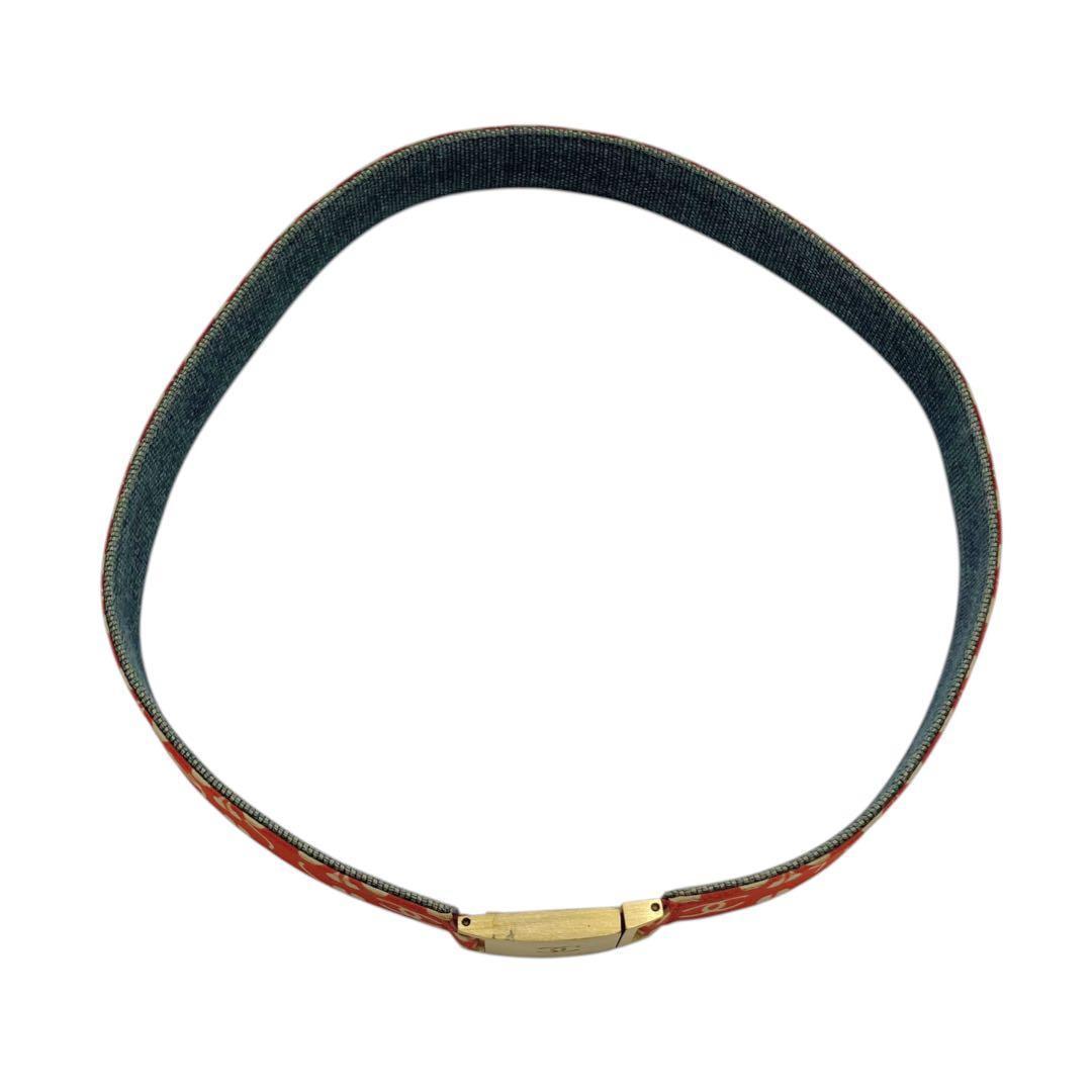 良品✨ シャネル ココマーク ロゴ ベルト キャンバス レッド