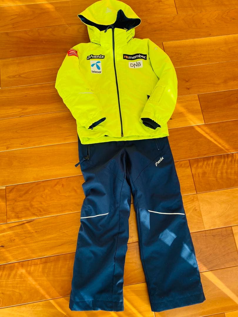 phenix 子ども用スキーウェア 蛍光イエロー/ネイビ